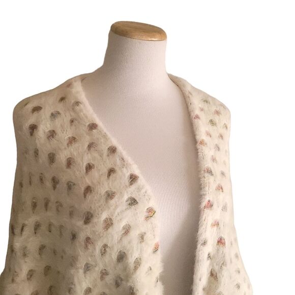 Anthropologie Akemi Kin Aurora rainbow Eyelash Wrap cardigan Kimono One Size - Picture 5 of 11